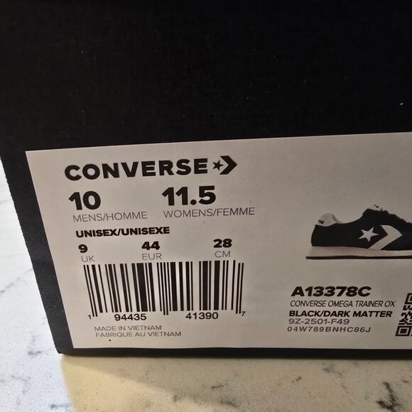 Converse Omega Trainer Sneakers Lifestyle Shoes Black A13378C mens size 10 NEW - Picture 10 of 10